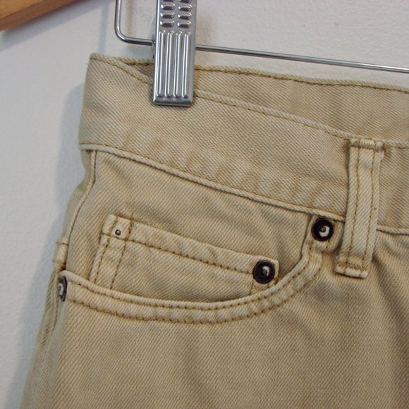 Free People Mini Skirt Beat of the Music Tan Khaki Denim Raw Hem Size 2 Small - Picture 6 of 16